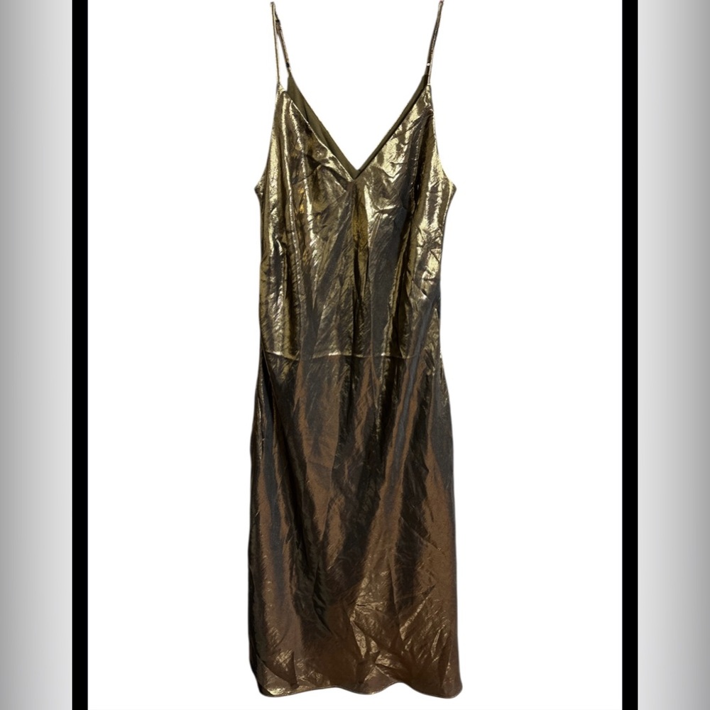 Express Elegant Gold Evening Dress Size Medium